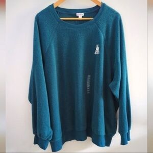 FLIRTITUDE | Women's Active Zenith Teal Fleece Make Peace Sweater